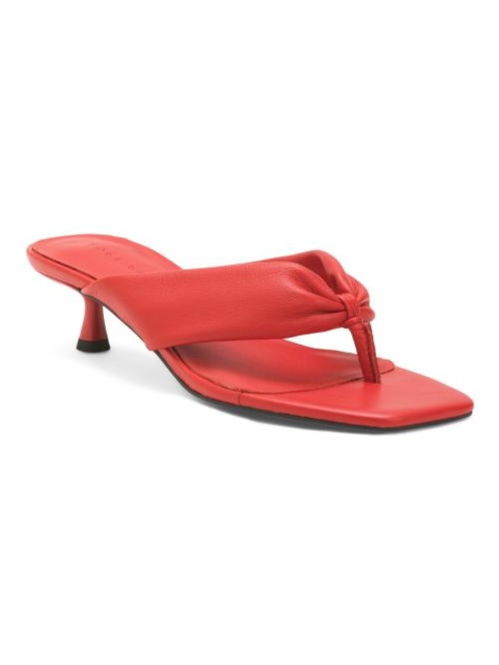 YOSI SAMRA Leather Eva Thong Kitten Heel Mules